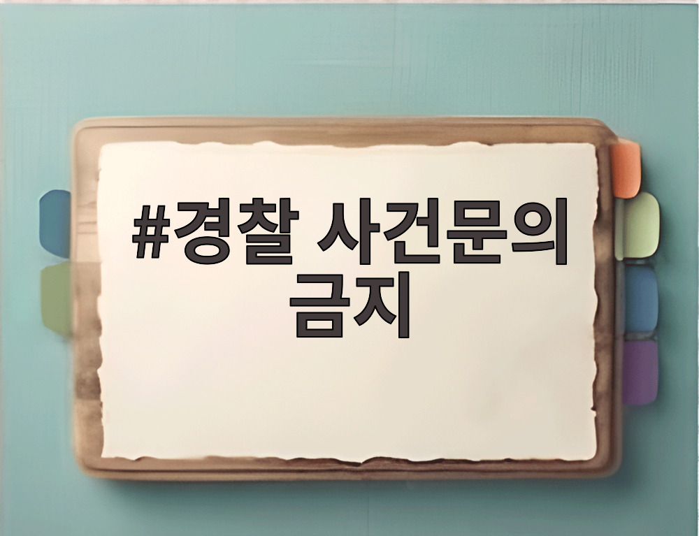 경찰 사건문의 금지 제도 강화 관련 이미지