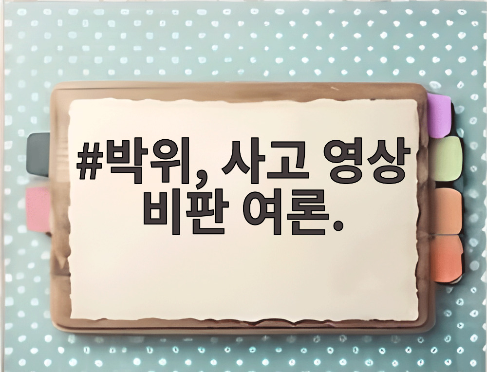 박위, 사고 영상 비판 여론.