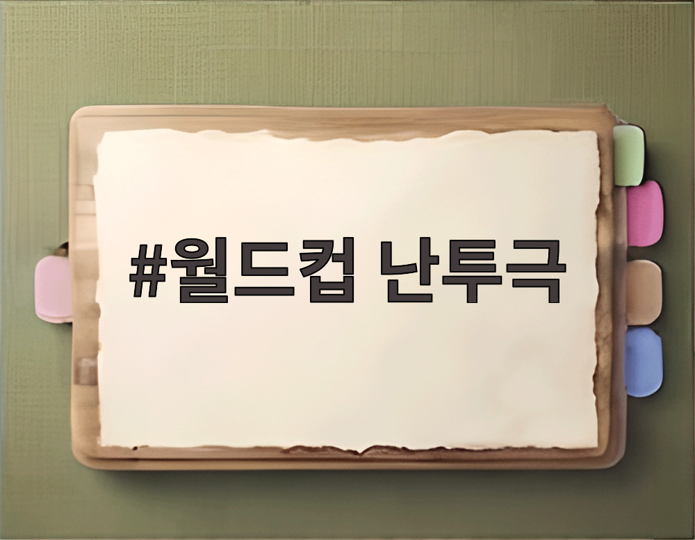 월드컵 결승전 난투극 현장에서 선수들이 충돌하는 모습