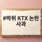 박위 KTX 논란 사과 사건 정리 박위 KTX 논란 사과