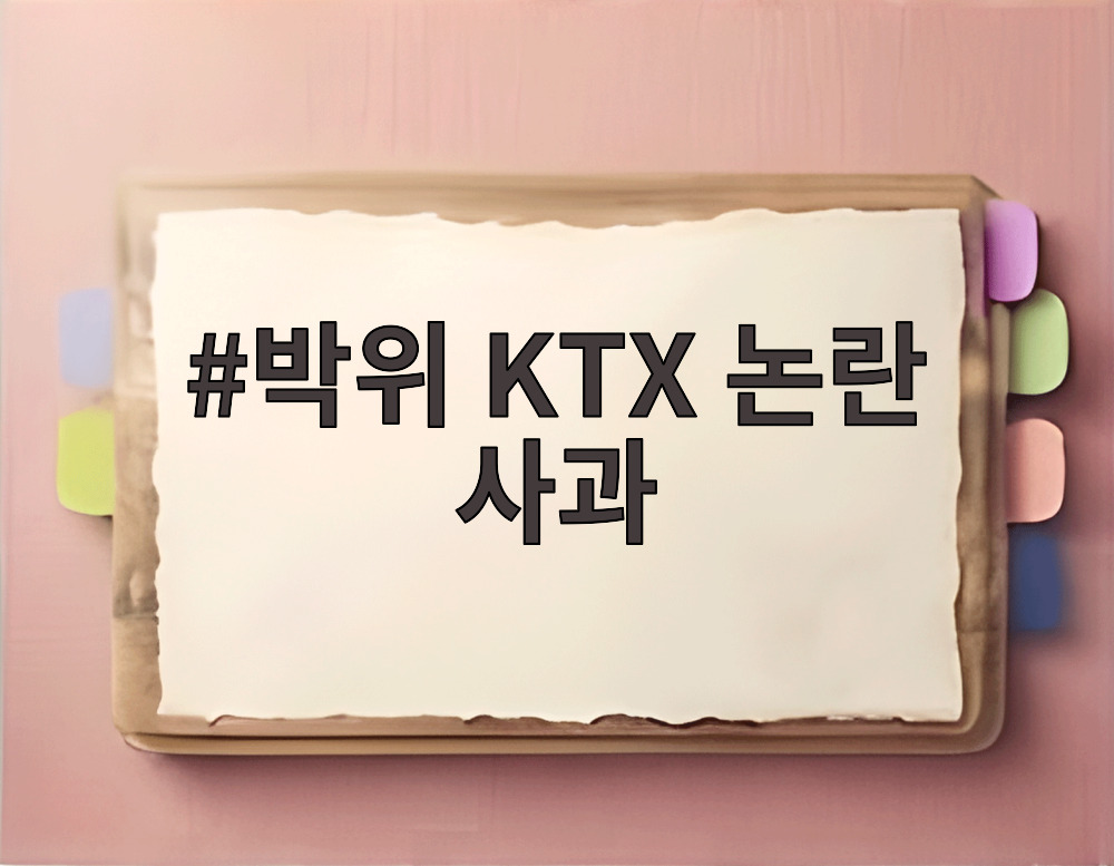 박위 KTX 논란 사과