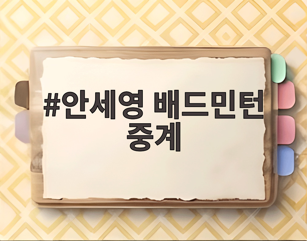 안세영 배드민턴 중계