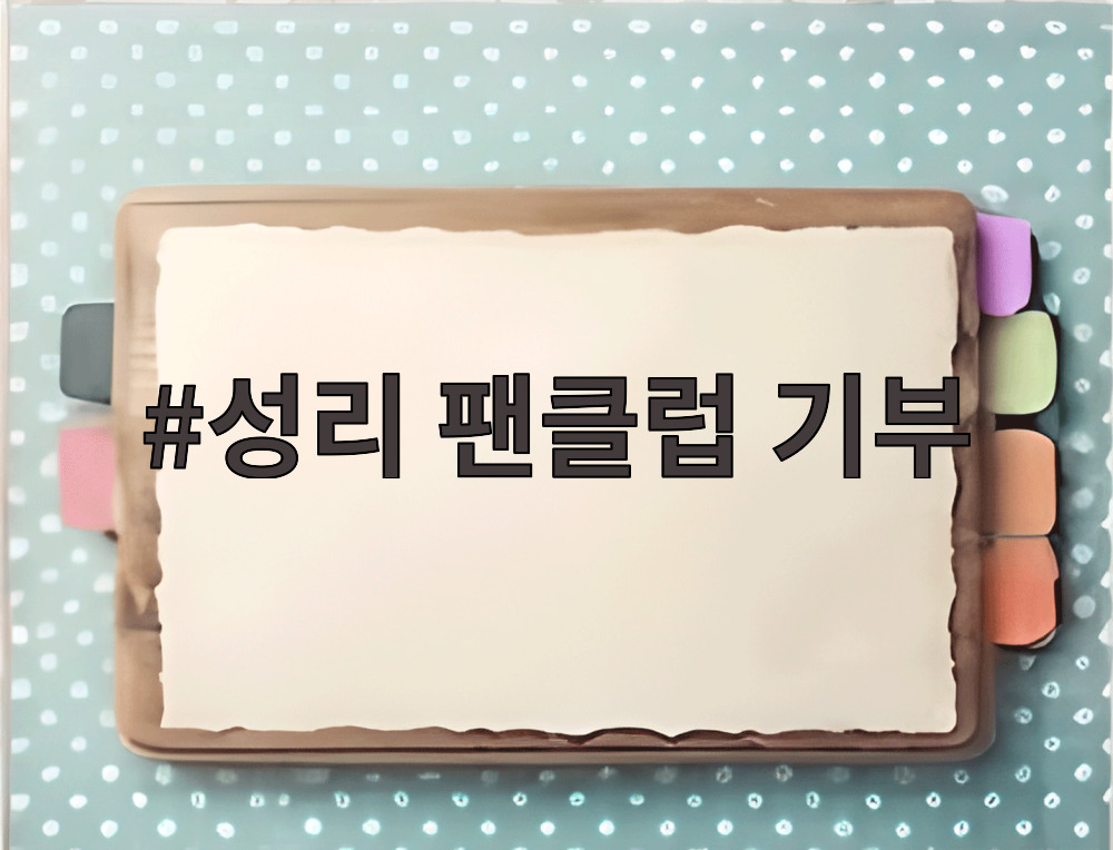 성리 팬클럽 기부