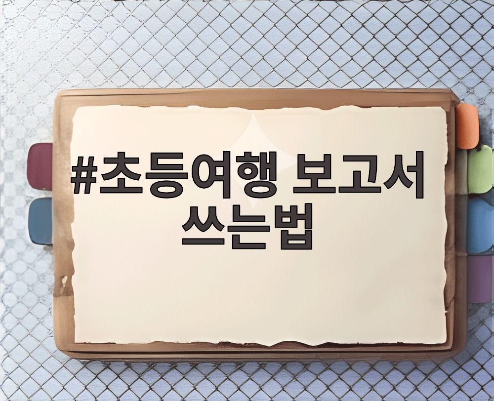 초등여행 보고서 쓰는법