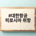 대한항공 히로시마 취항