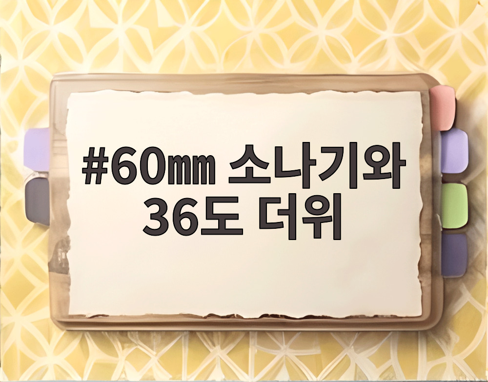 60㎜ 소나기와 36도 더위