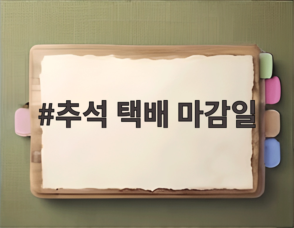 추석 택배 마감일