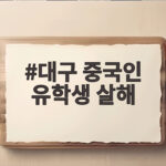 대구 중국인 유학생 살해 사건 전말과 유학생 안전 수칙 대구 중국인 유학생 살해