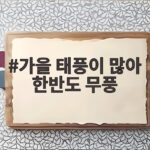 올해 가을 태풍이 잇따르는데 유독 한반도만 무풍지대인 이유와 향후 전망 가을 태풍이 많아 한반도 무풍