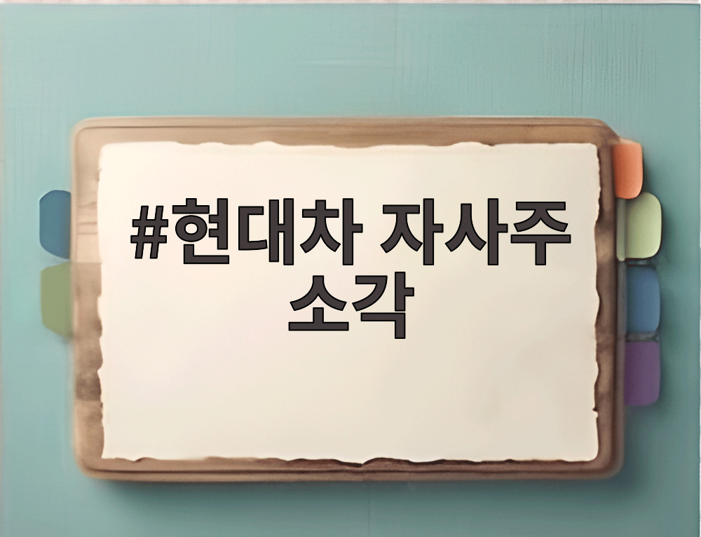 현대차 자사주 소각
