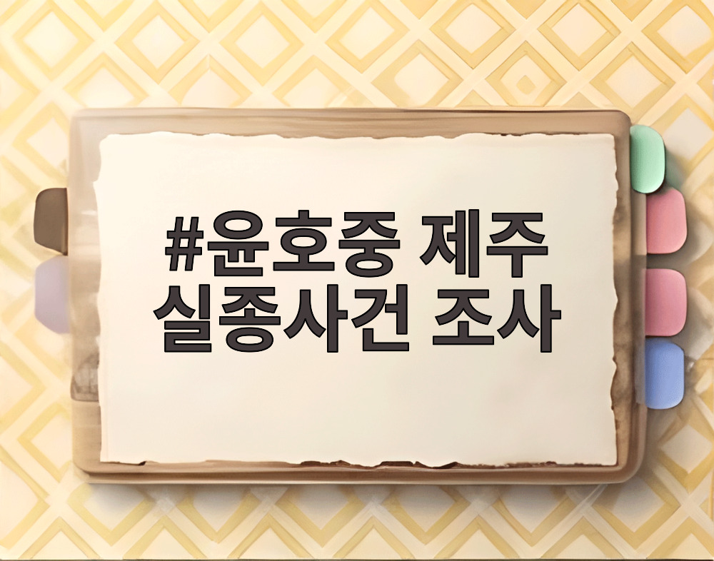 윤호중 제주 실종사건 조사