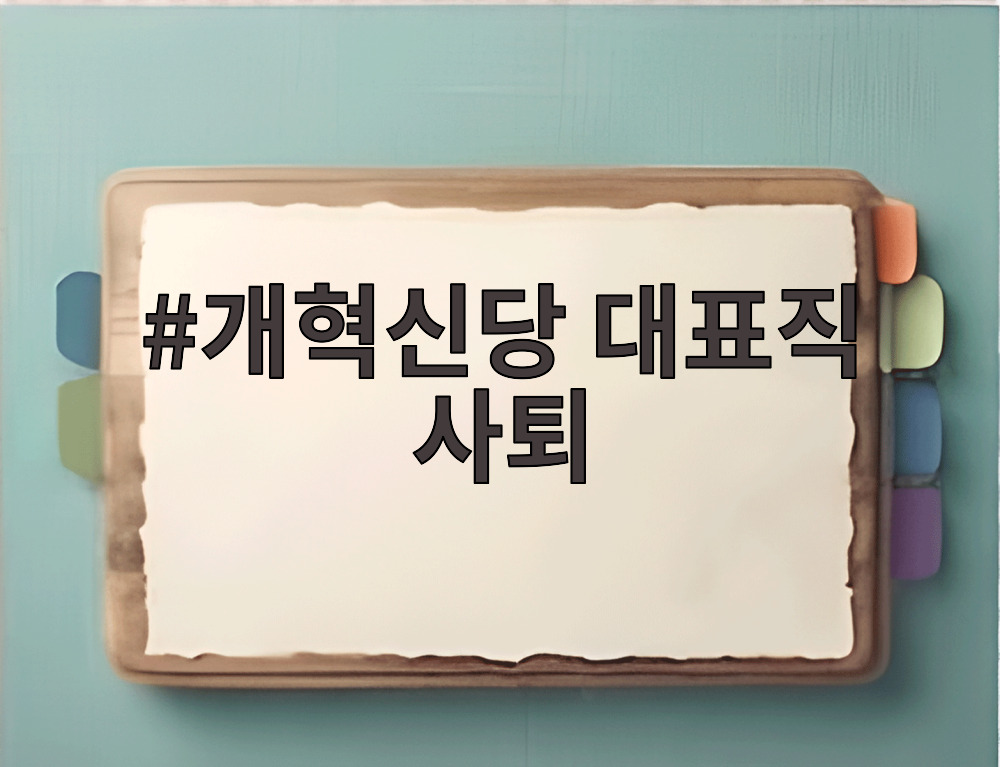 개혁신당 대표직 사퇴