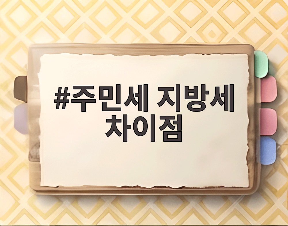 주민세 지방세 차이점