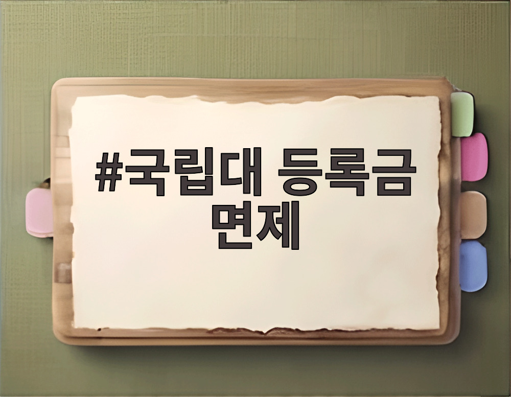 국립대 등록금 면제