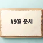 2026년 9월 운세 띠별 삼합별 정리 9월 운세