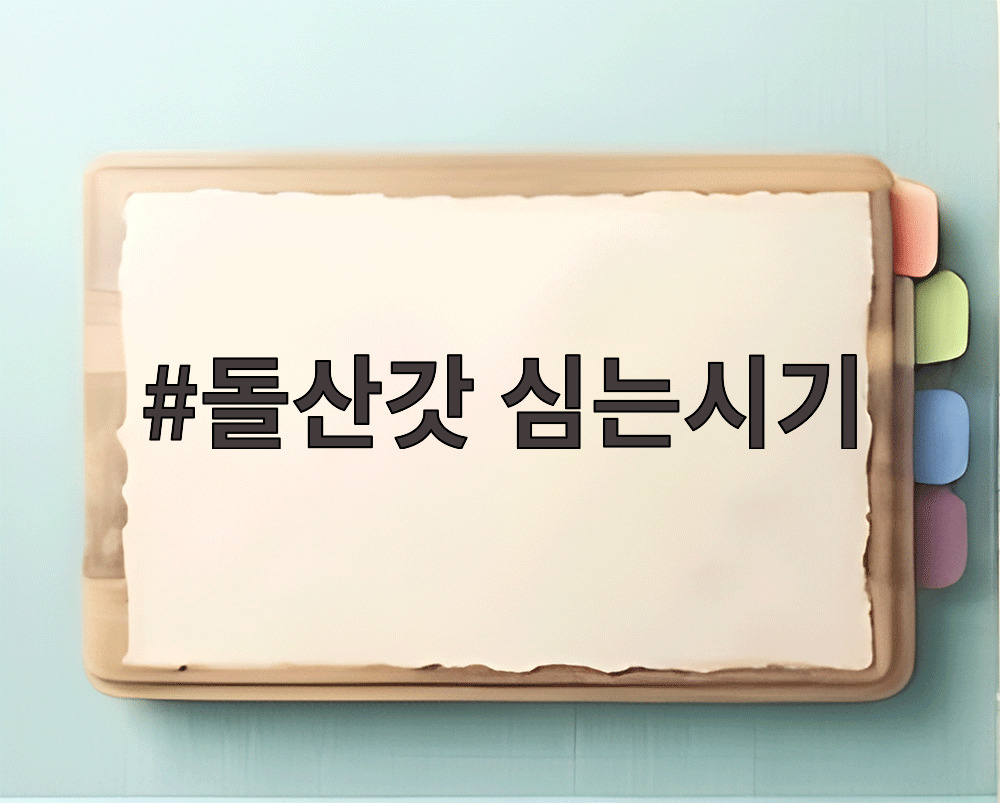 돌산갓 심는시기