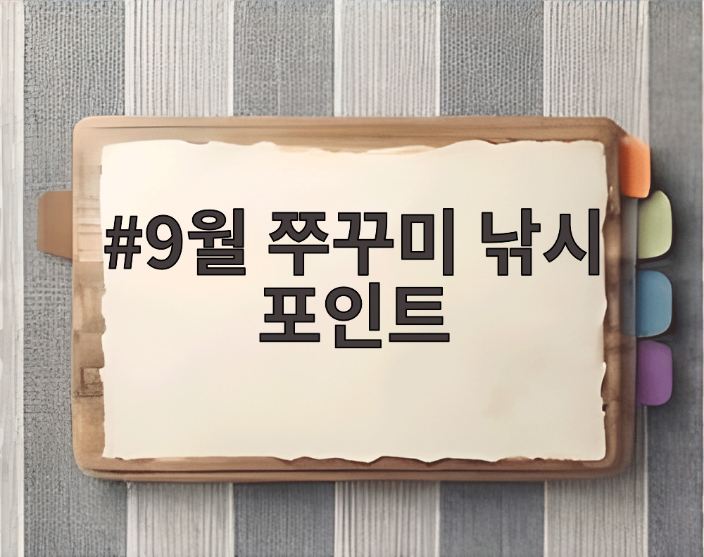 9월 쭈꾸미 낚시 포인트
