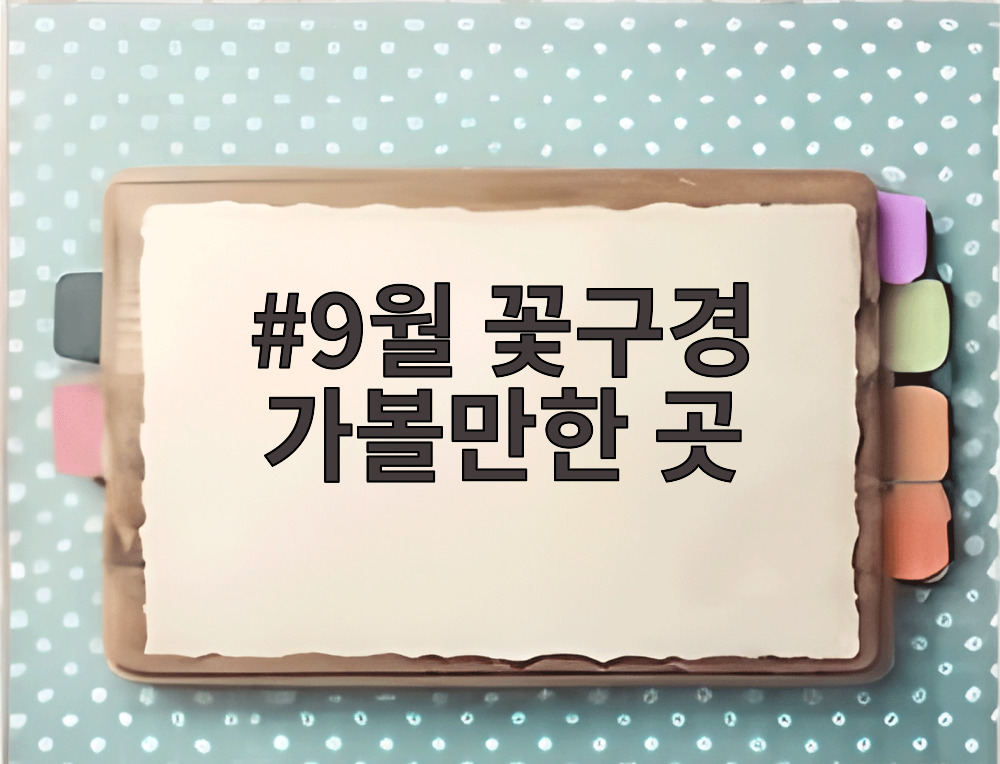 9월 꽃구경 가볼만한 곳