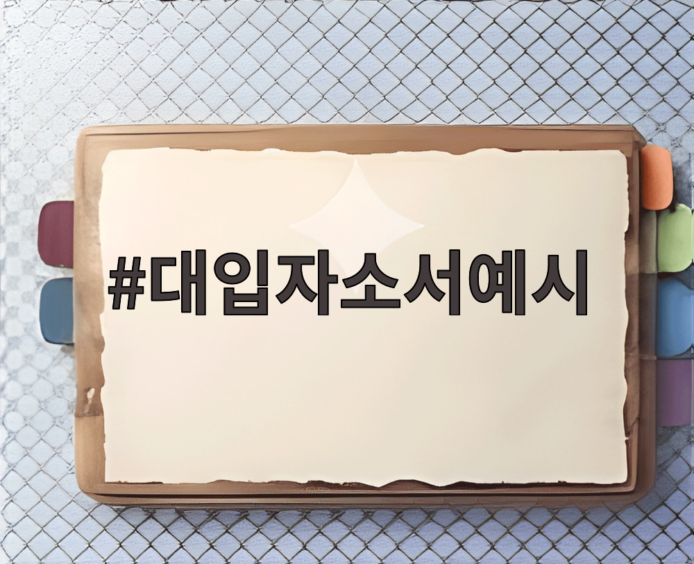 대입자소서예시