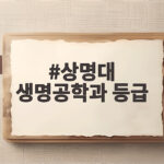 상명대 생명공학과 등급 2026 입결 총정리 상명대 생명공학과 등급
