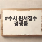 수시 원서접수 경쟁률