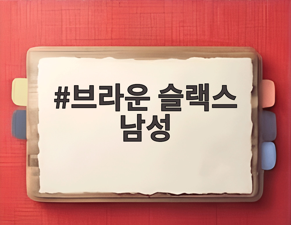 브라운 슬랙스 남성