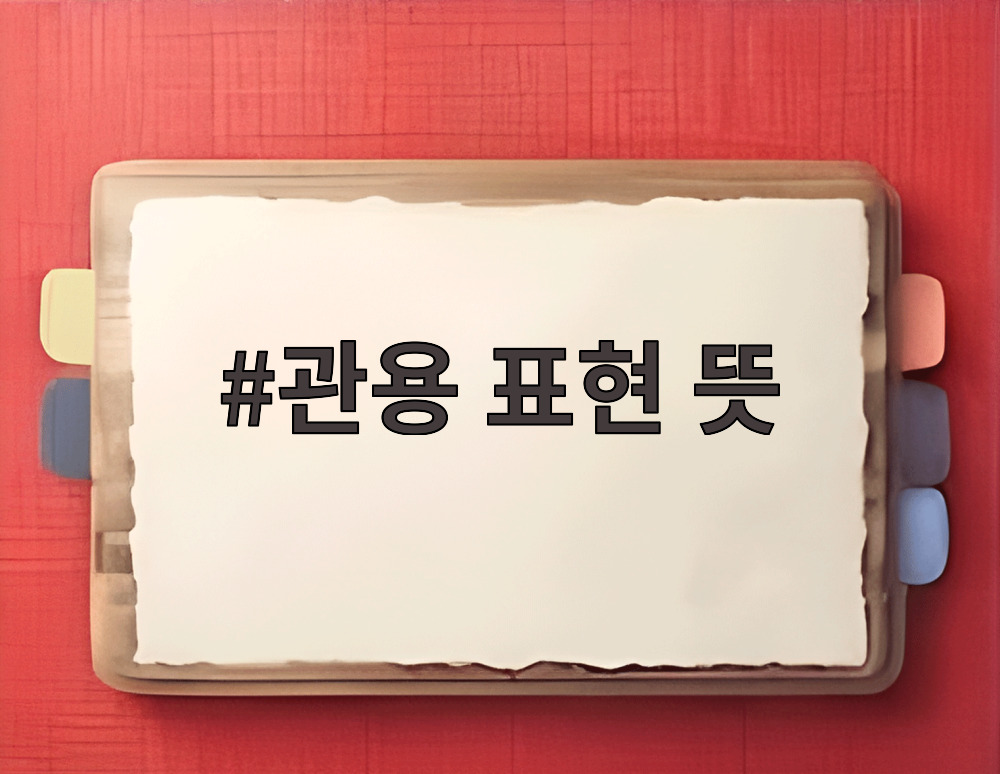 관용 표현 뜻