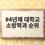 4년제 대학교 소방학과 순위 4년제 대학교 소방학과 순위