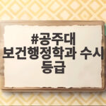 공주대 보건행정학과 수시 등급