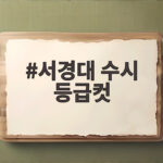 2026 서경대 수시 등급컷 합격선 분석 서경대 수시 등급컷