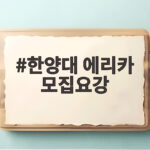 2027 한양대 에리카 수시 모집요강 총정리 한양대 에리카 모집요강