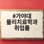 가야대 물리치료학과 취업률과 입시 전략 가야대 물리치료학과 취업률