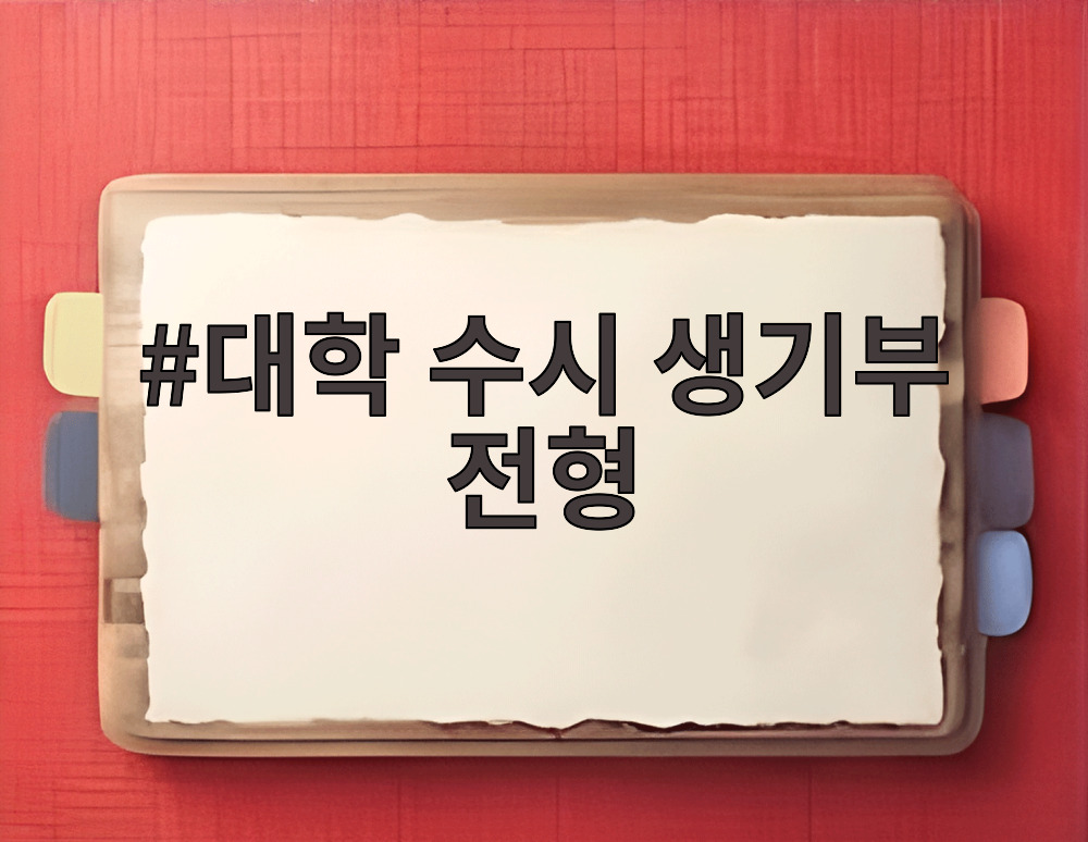 대학 수시 생기부 전형