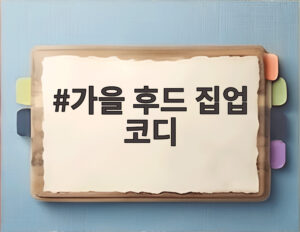 가을 후드 집업 코디