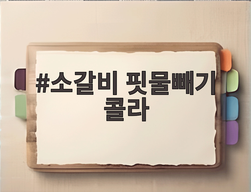 소갈비 핏물빼기 콜라