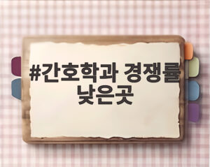 간호학과 경쟁률 낮은곳