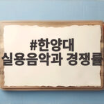 한양대 실용음악과 경쟁률 335대1 합격 전략 한양대 실용음악과 경쟁률
