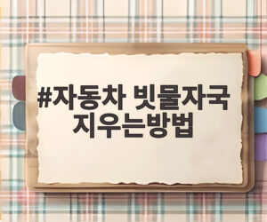 자동차 빗물자국 지우는방법