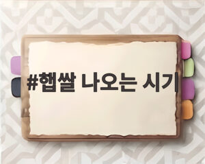 햅쌀 나오는 시기