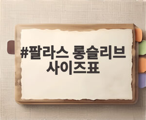 팔라스 롱슬리브 사이즈표