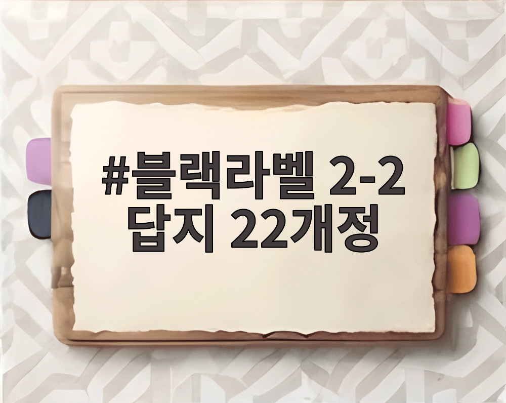 블랙라벨 2-2 답지 22개정