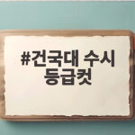 건국대 수시 등급컷 2027 최신 분석 건국대 수시 등급컷