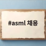 ASML 코리아 채용 준비하기 asml 채용