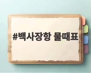 백사장항 물때표