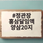 정관장 홍삼달임액 양삼20지