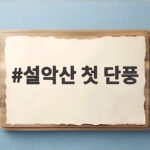 설악산 첫 단풍 오늘 관측 올해는 왜 이렇게 빠를까 설악산 첫 단풍