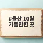 울산 10월 가볼만한 곳 축제와 가을 명소 일정 총정리 울산 10월 가볼만한 곳