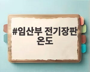 임산부 전기장판 온도