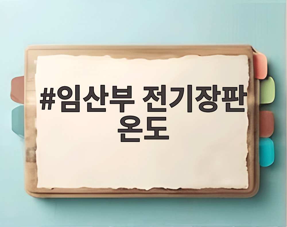 임산부 전기장판 온도
