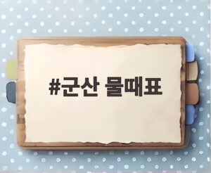 군산 물때표